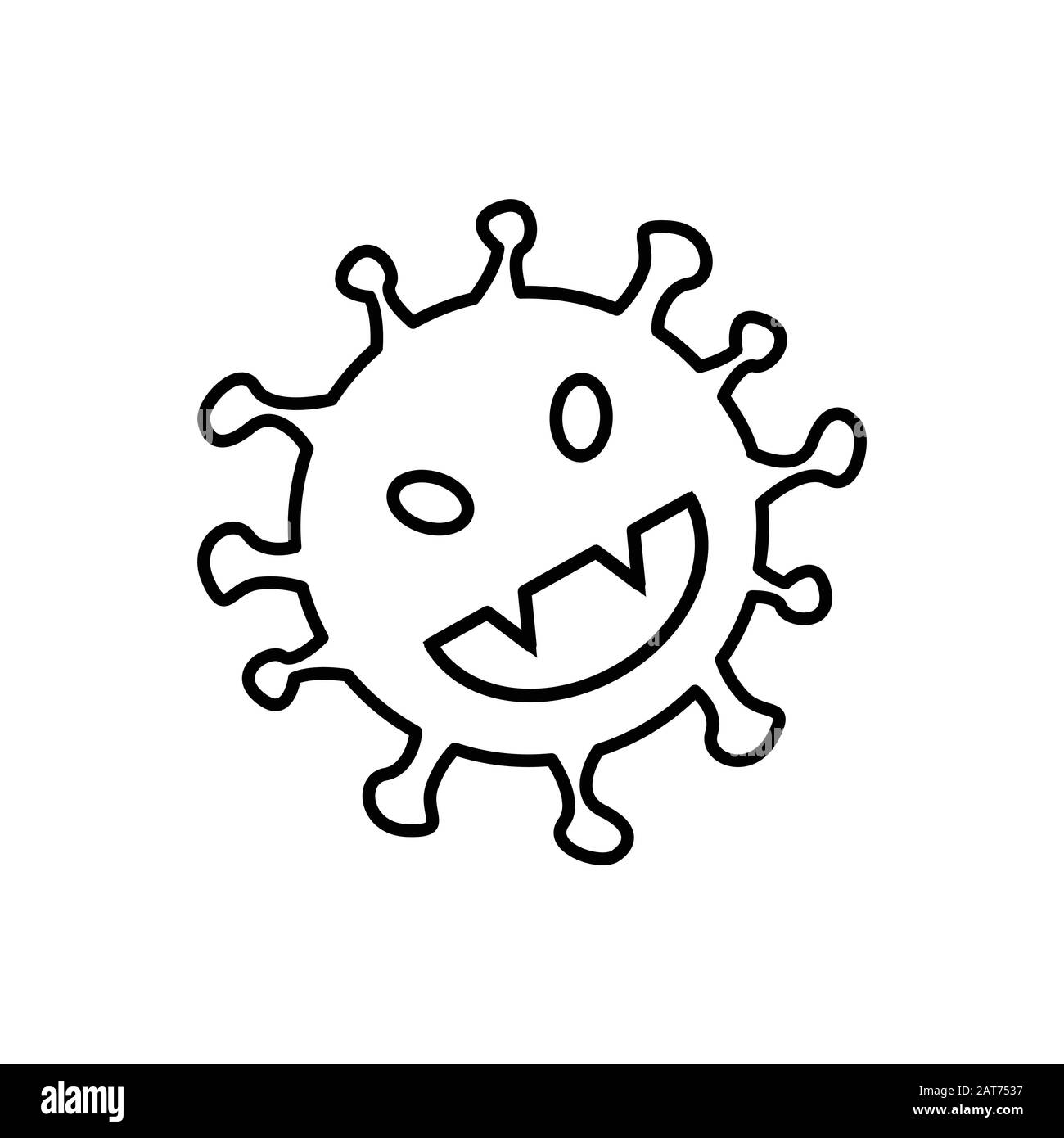 Corona virus Icon Vector Healthcare and Medicine concept pour la conception graphique, le logo, le site Web, les médias sociaux, l'application mobile, l'illustration de l'interface utilisateur Illustration de Vecteur
