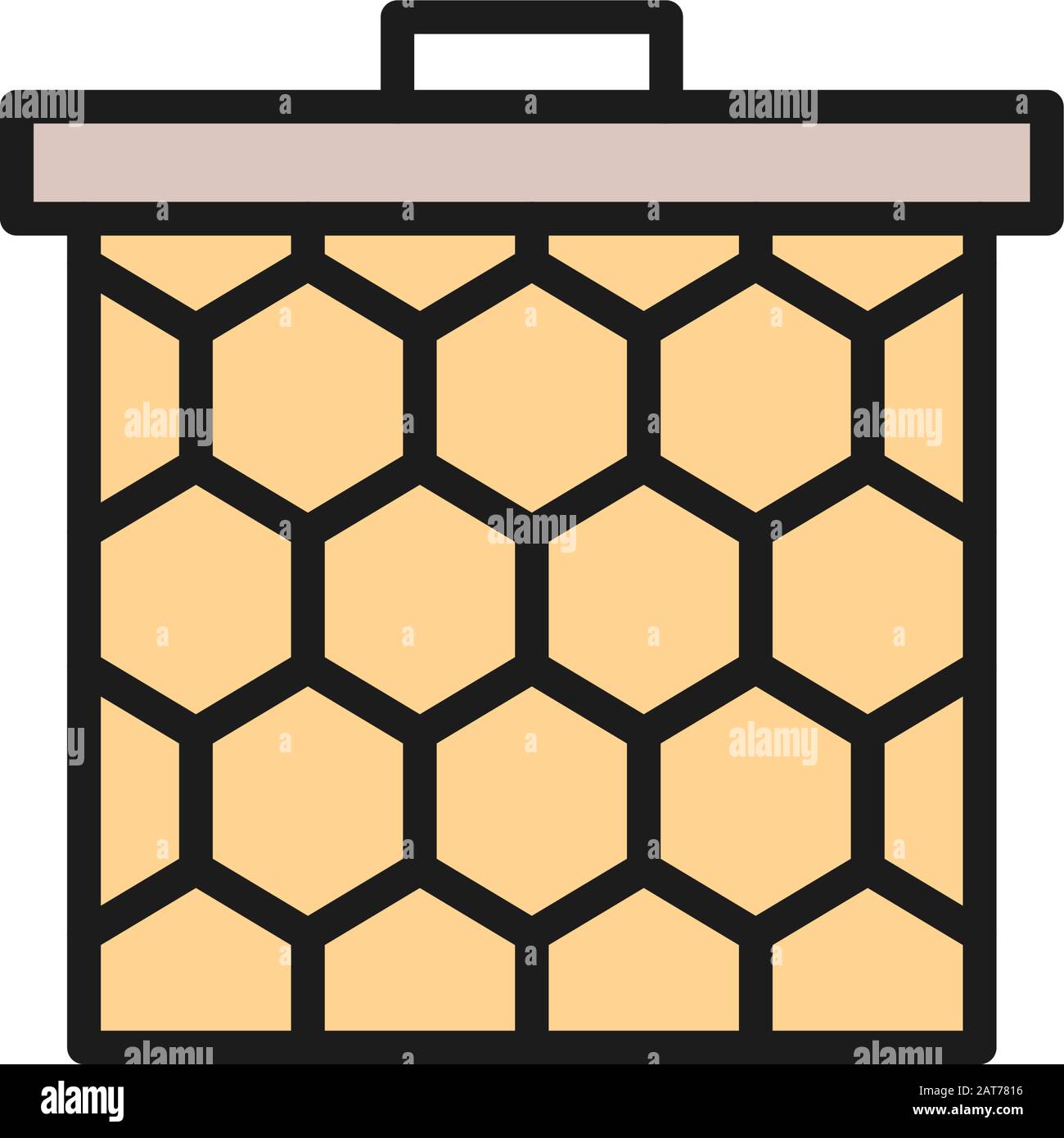 Icône de ligne de couleur plate de cadre en nid d'abeilles vectoriel. Illustration de Vecteur