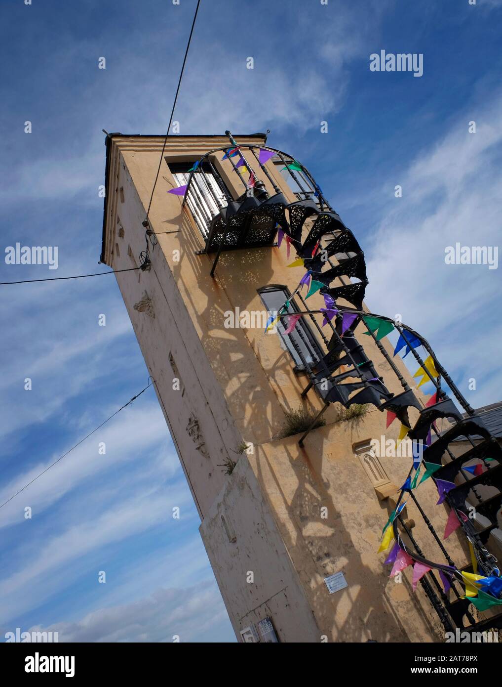 Tour de belvédère d'Aldeburgh South. Chemin de crag, Suffolk d'Aldeburgh. ROYAUME-UNI Banque D'Images