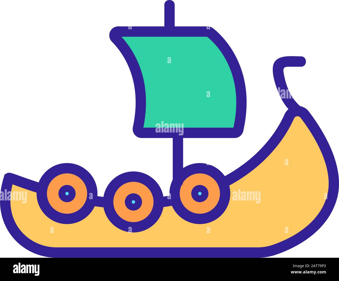 Bateau Viking vecteur icône. Illustration symbole contour isolé Illustration de Vecteur