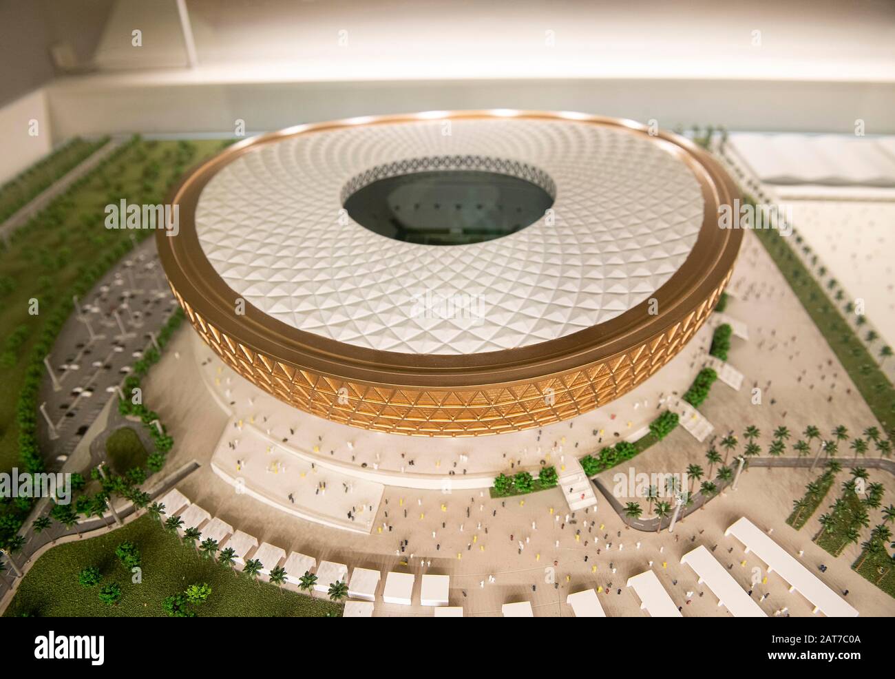 Doha, Katar. 30 septembre 2019. Modèle du stade Emblématique de Lusail où la finale aura lieu, stade final, pavillon hérité - espace d'exposition interactif pour la coupe du monde de la FIFA Qatar 2022, à Doha/Qatar le 29 septembre 2019 € | usage mondial crédit: DPA/Alay Live News Banque D'Images