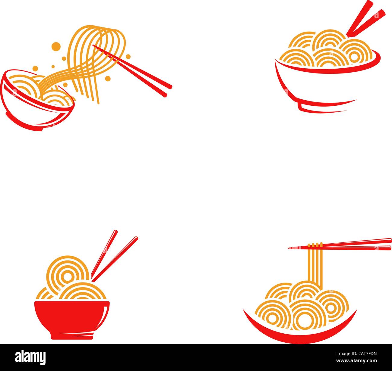 Modèle de conception d'illustration de symbole de signe alimentaire de nouilles Illustration de Vecteur
