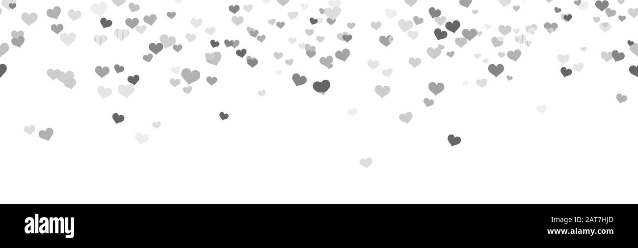 Fond transparent avec des coeurs confettis de couleur argent pour la Saint Valentin, fête des mères ou des concepts d'amour Illustration de Vecteur