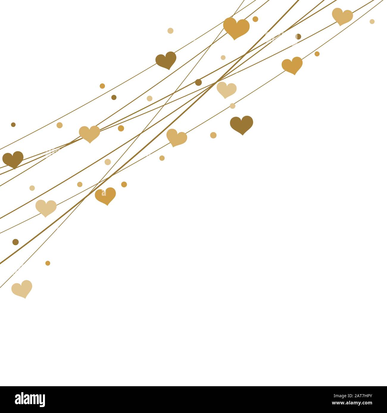 EPS 10 fichier vectoriel montrant des coeurs sur des cordes arrière-plan pour le jour de la Saint-Valentin couleur or pour les concepts de jour de mère et d'amour Illustration de Vecteur