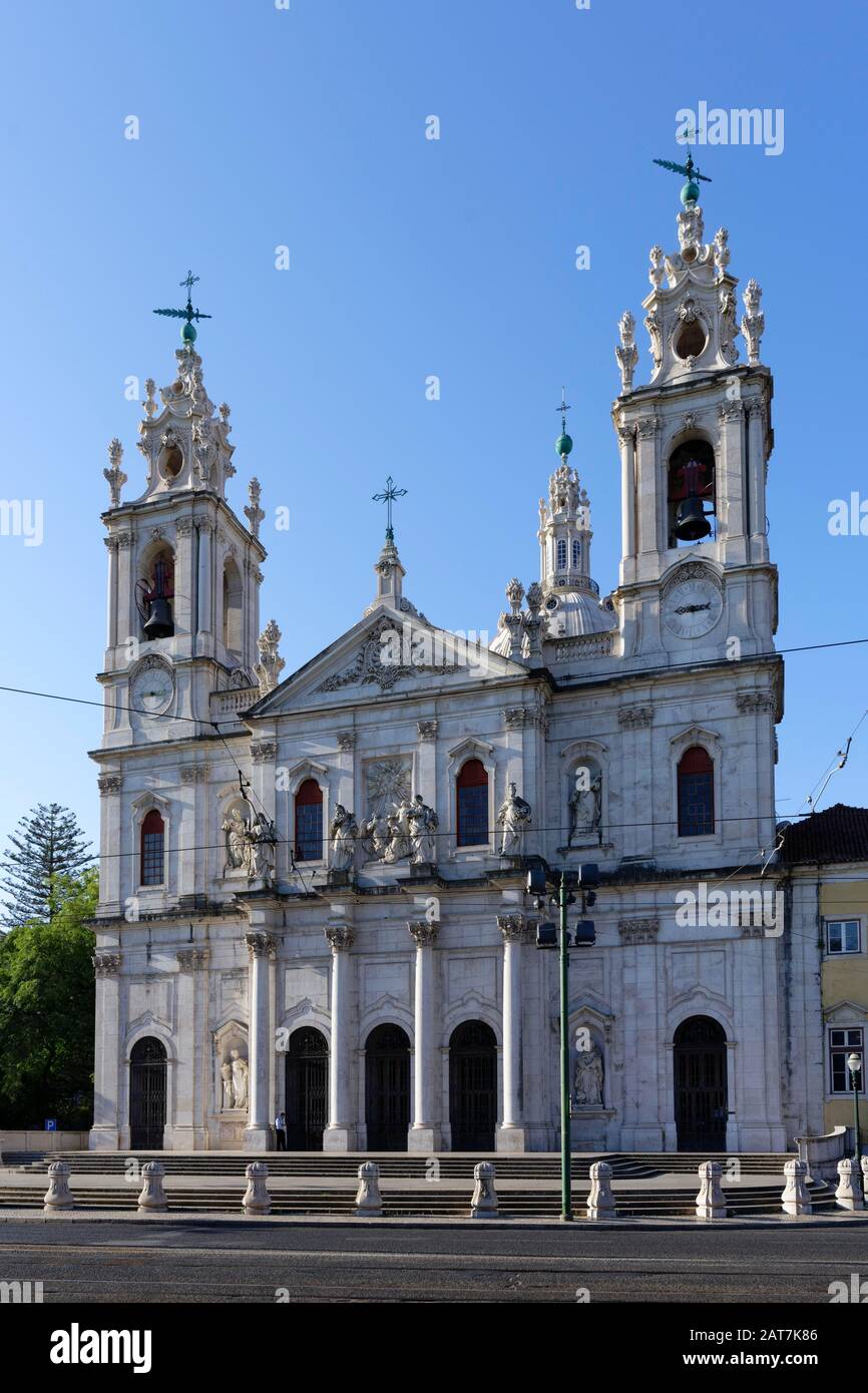 Praca da Estrela, Basilique da Estrela, Santos-o-Velho, Lisbonne, Portugal Banque D'Images