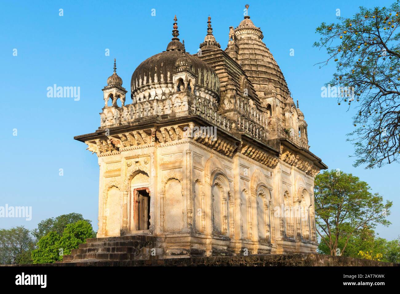 Temple Parvati connu sous le nom de temple unité de religion dédié à trois religions : Islam, Bouddhisme, hindouisme, Groupe de monuments Khajuraho, Madhya Banque D'Images