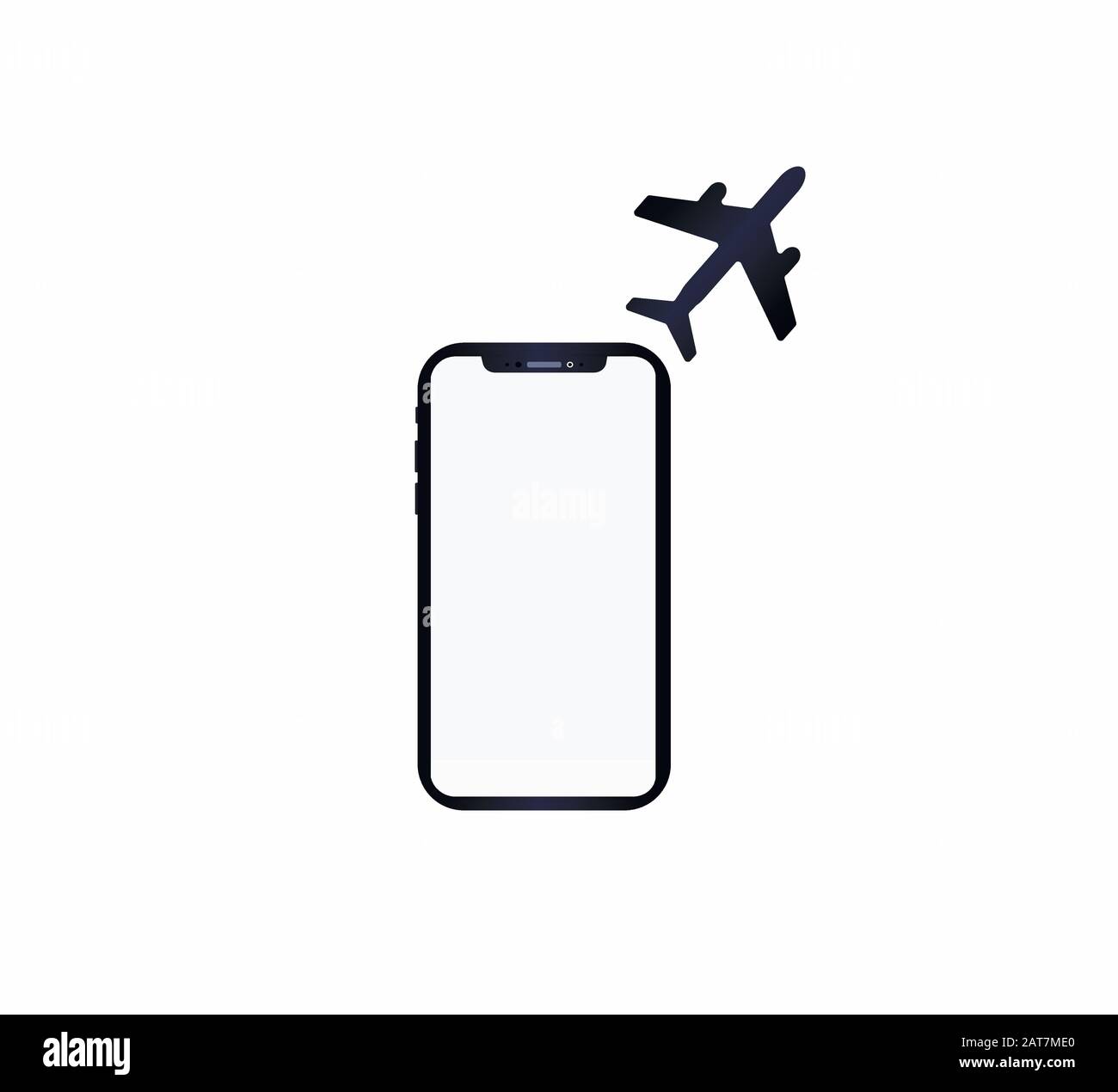 Icône smartphone et avion - réservation de billets d'avion en ligne Illustration de Vecteur