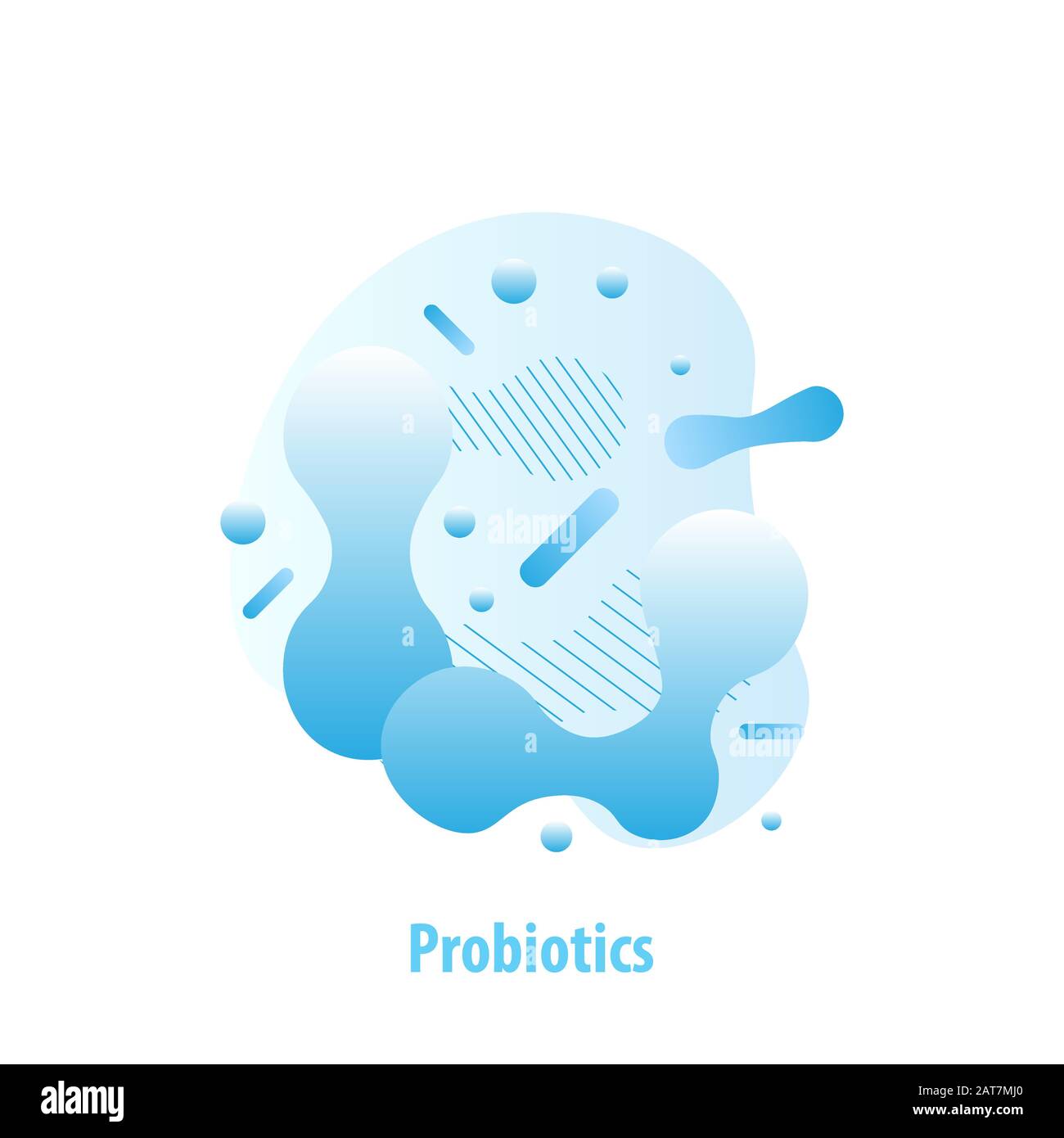 Probiotiques bactéries vecteur illustration. Symbole pour les produits laitiers, le kéfir, le yaourt. Illustration de Vecteur