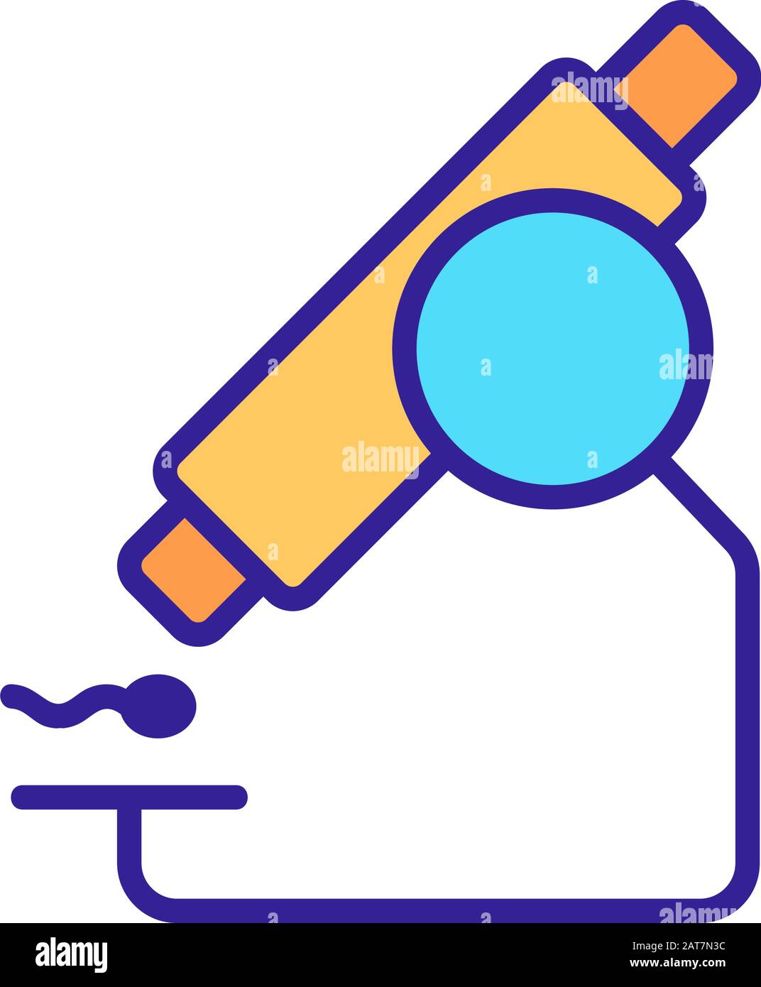 Les spermatozoïdes au microscope et vecteur icône. Illustration symbole contour isolé Illustration de Vecteur
