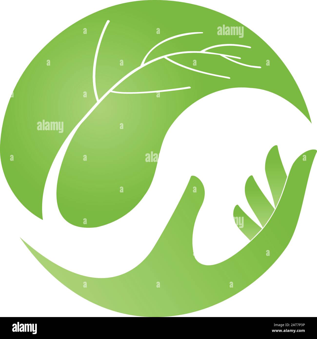 Main, feuille, bien-être, naturopath, vegan, logo Illustration de Vecteur