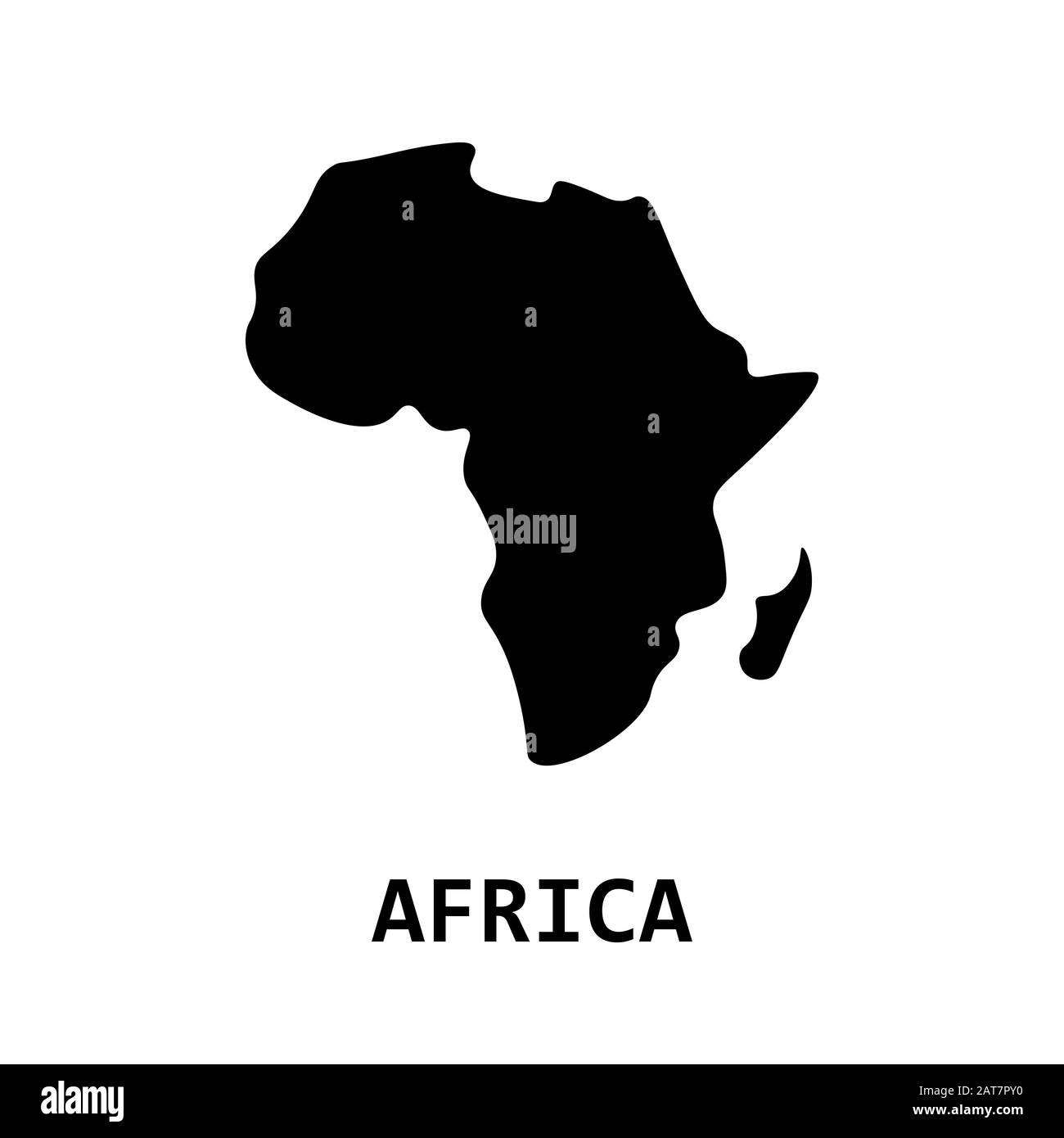 Icône carte Afrique. Dessin simple. Illustration vectorielle isolée. Illustration de Vecteur