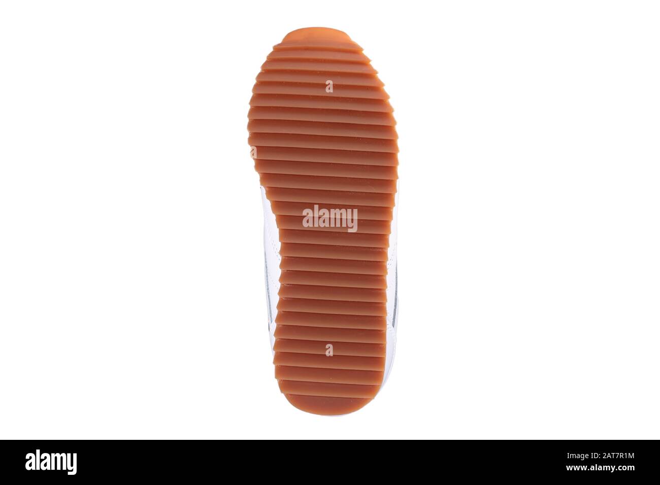 Semelle en polyur thane sur fond blanc.Dessous chaussures de sport