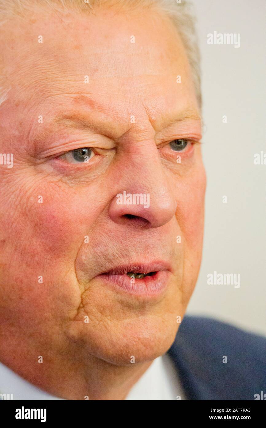 Politicien américain, écologiste et ancien vice-président aux États-Unis Al Gore lors du Forum économique mondial de Davos. Banque D'Images