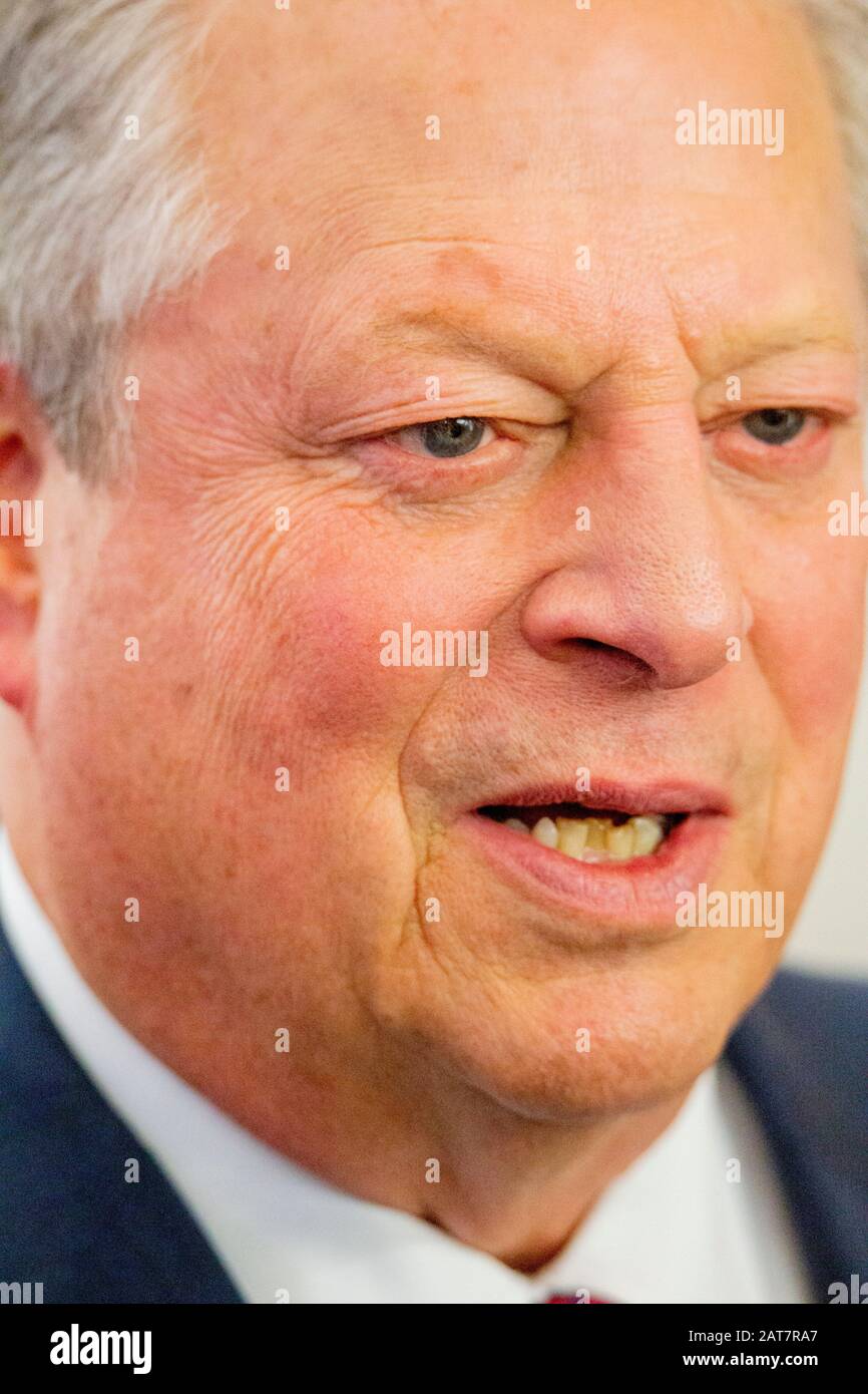 Politicien américain, écologiste et ancien vice-président aux États-Unis Al Gore lors du Forum économique mondial de Davos. Banque D'Images
