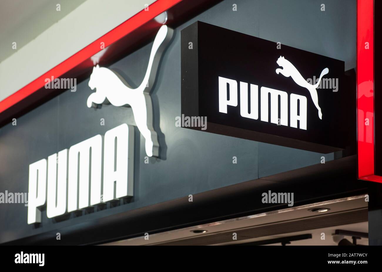 Magasin Puma de la marque multinationale allemande de vêtements de sport à Hong Kong. Banque D'Images