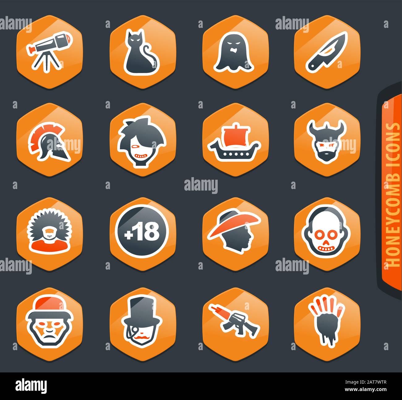 Les genres du cinéma icons set Illustration de Vecteur