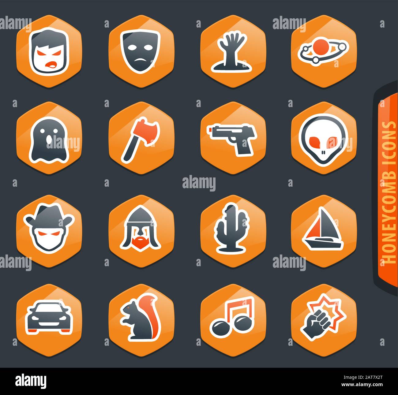 Les genres du cinéma icons set Illustration de Vecteur