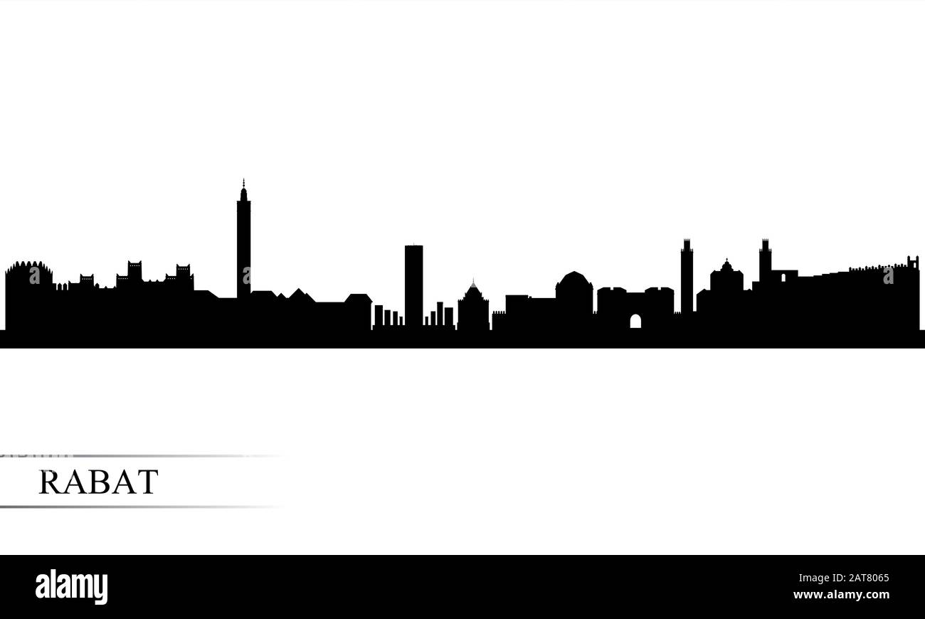 Vue sur la ville de Rabat silhouette arrière-plan Banque D'Images