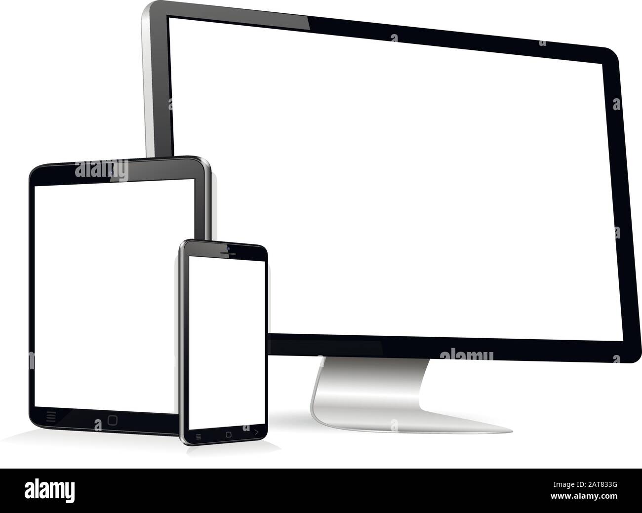 Écran d'ordinateur, tablette, maquette de smartphone Illustration de Vecteur