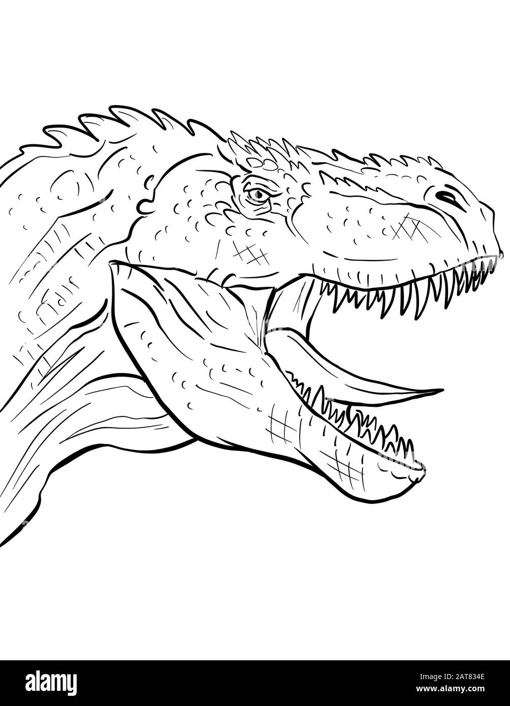 Dessin de la ligne des dinosaures Banque D'Images