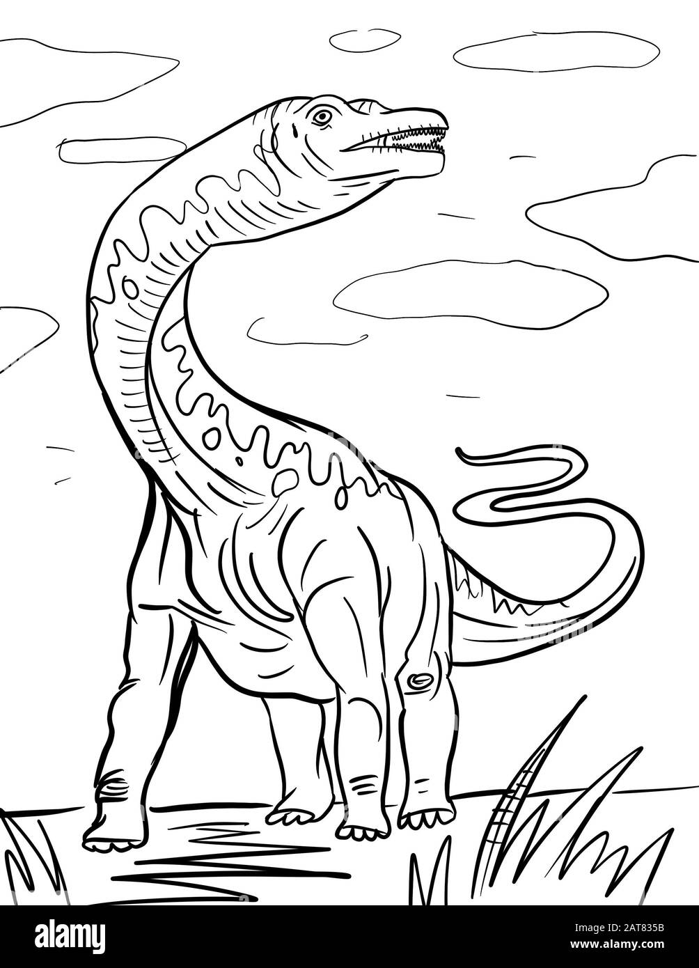 Dessin de la ligne des dinosaures Banque D'Images