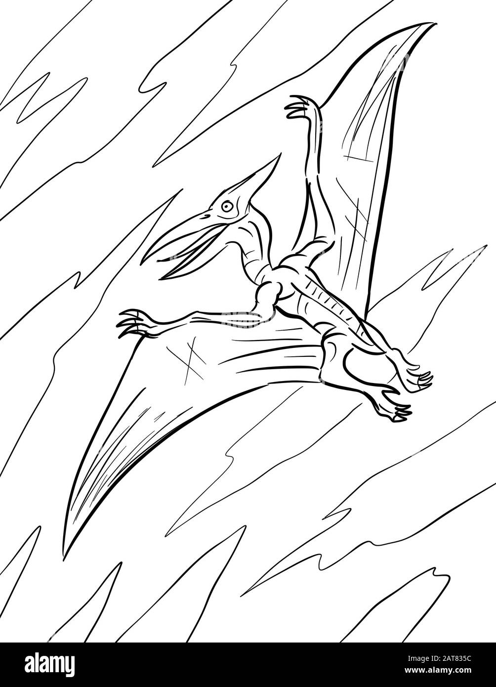 Dessin de la ligne des dinosaures Banque D'Images