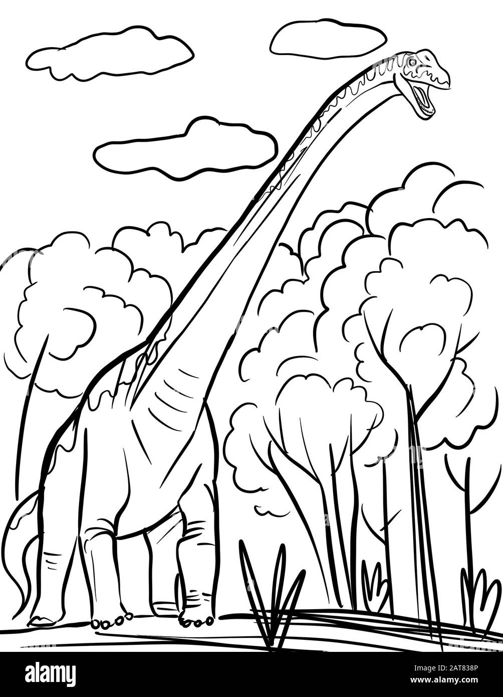 Dessin de la ligne des dinosaures Banque D'Images