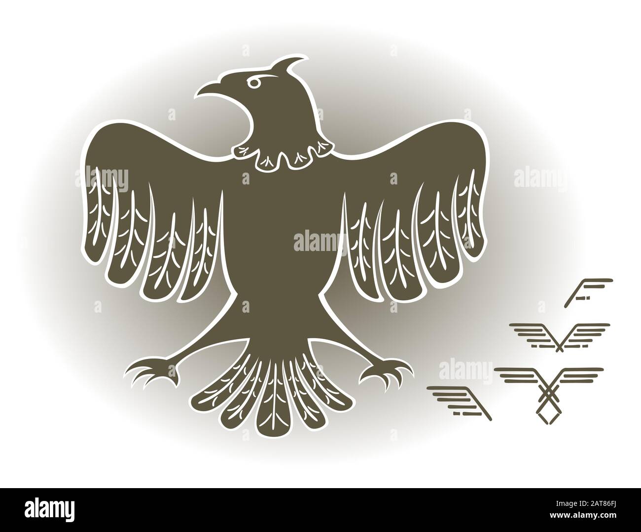 Eagle dans le style d'images des peuples de l'antiquité. EPS10 vector illustration. Illustration de Vecteur