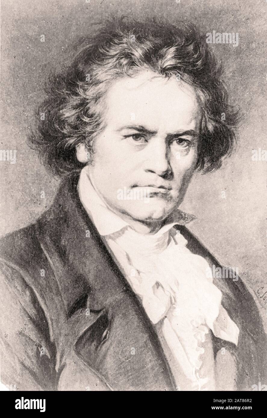 Ludwig Van Beethoven - peinture de Carl Jaeger (1833-1887) Banque D'Images