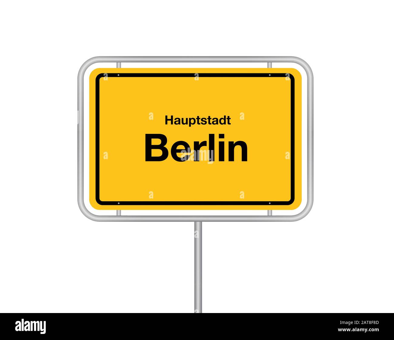 City Sign Hauptstadt Berlin, découpe, Allemagne, Berlin Banque D'Images