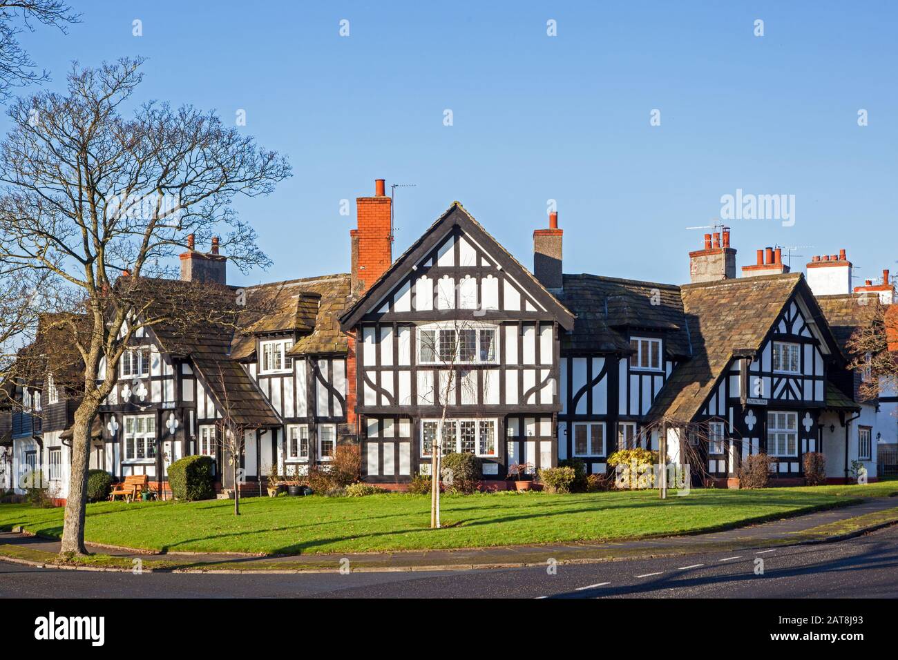 Port Sunlight modèle village de 900 Grade ll répertorié maisons sur la péninsule Wirral construit par les frères levier en 1888 pour les travailleurs dans son usine de savon Banque D'Images