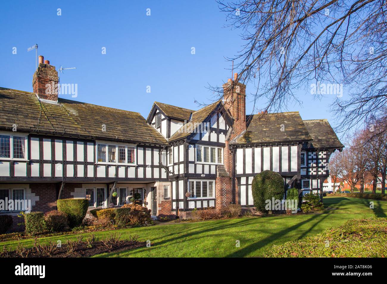 Port Sunlight modèle village de 900 Grade ll répertorié maisons sur la péninsule Wirral construit par les frères levier en 1888 pour les travailleurs dans son usine de savon Banque D'Images