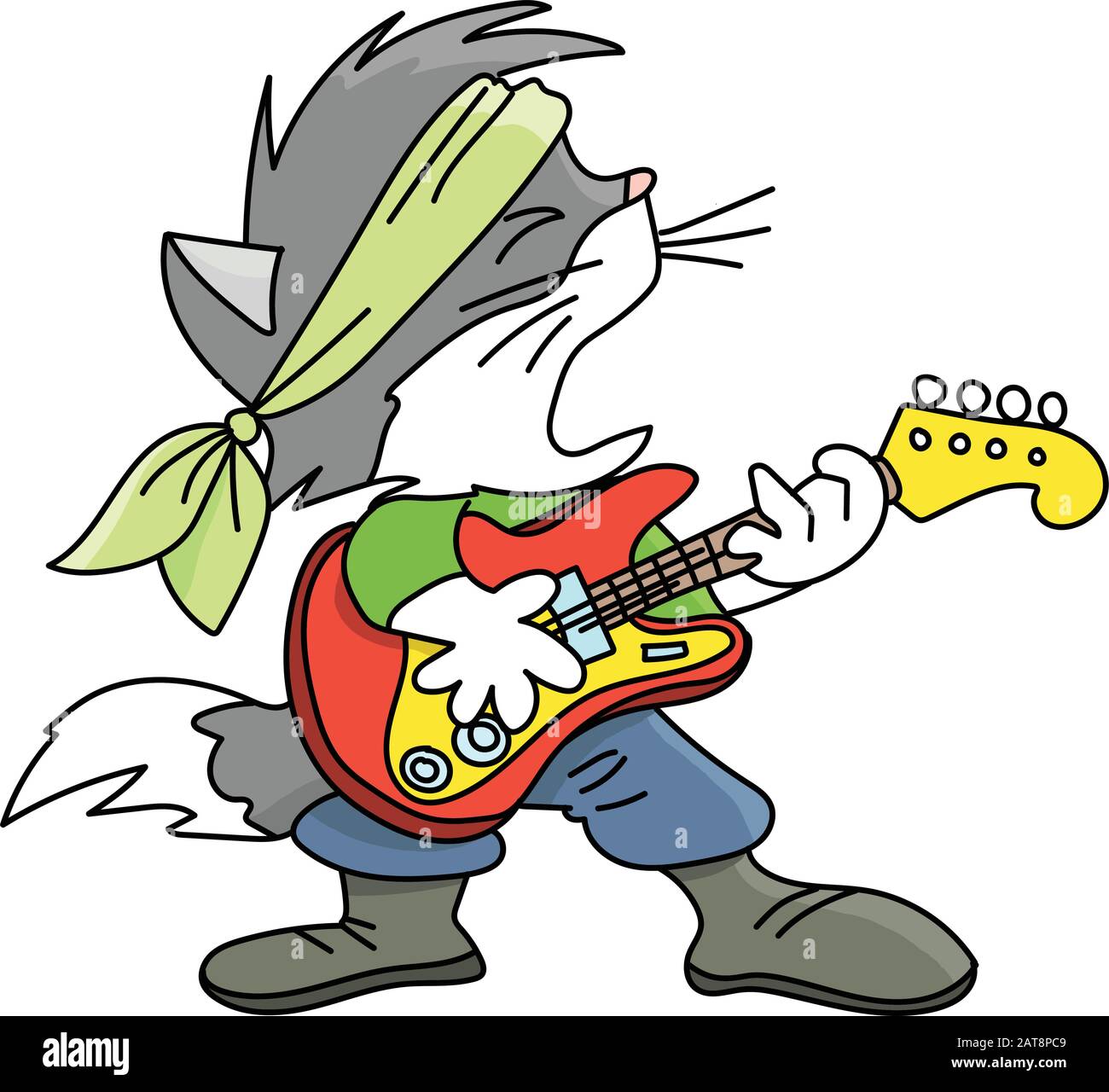 Chat De Dessin Anime Gris Jouant De La Guitare Electronique Et Chantant Rock Et Rouleau Illustration Vectorielle Image Vectorielle Stock Alamy Chat De Dessin Anime Gris Jouant De La Guitare Electronique Et Chantant Rock Et Rouleau Illustration Vectorielle Image Vectorielle Stock Alamy