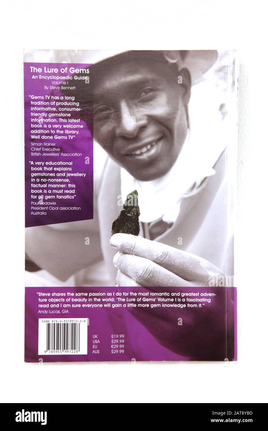 Livre The Lure of Gems Encylopedia Volume 1 de Steve Bennett montrant la couverture arrière Banque D'Images