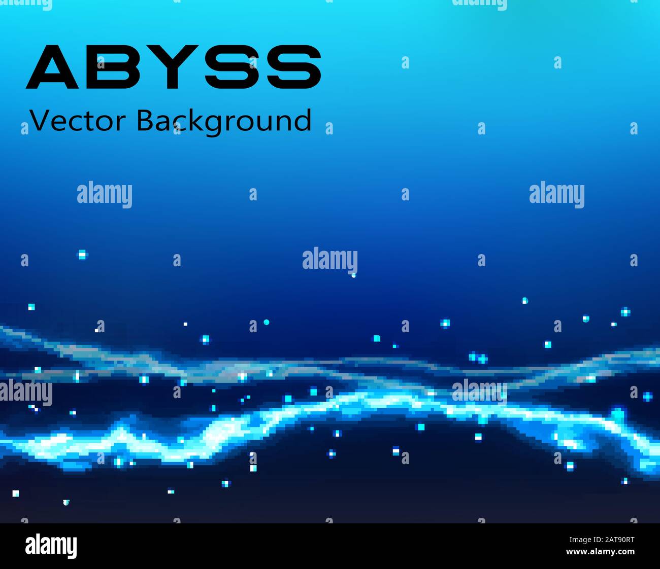 Abyss vecteur bleu profond - bosom de mer vectoriel - Résumé désert inhabité fond d'océan Illustration de Vecteur