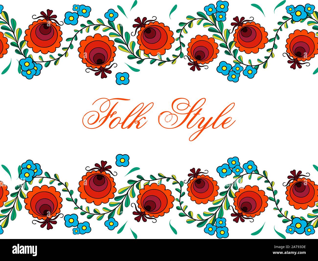 Motif fleuri folklorique - Russian Folk style Flower Design - Illustration vectorielle Illustration de Vecteur