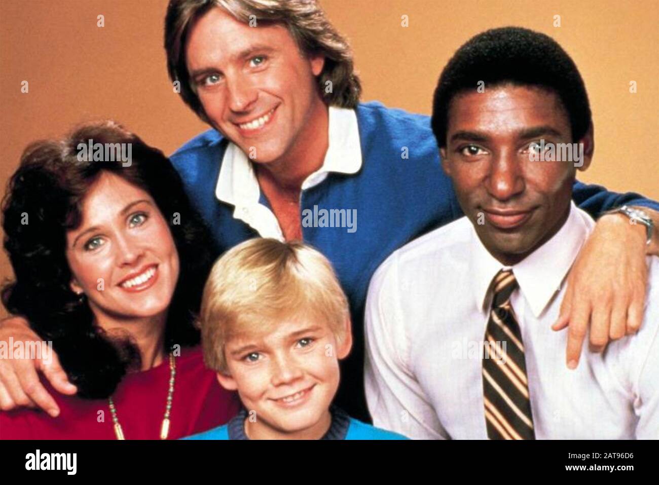 CUILLÈRES à argent NBC séries télé 1982-1986 avec de gauche: Erin Gray, Ricky Schroder, Joel Higgins (haut) Alfonso Ribeiro Banque D'Images