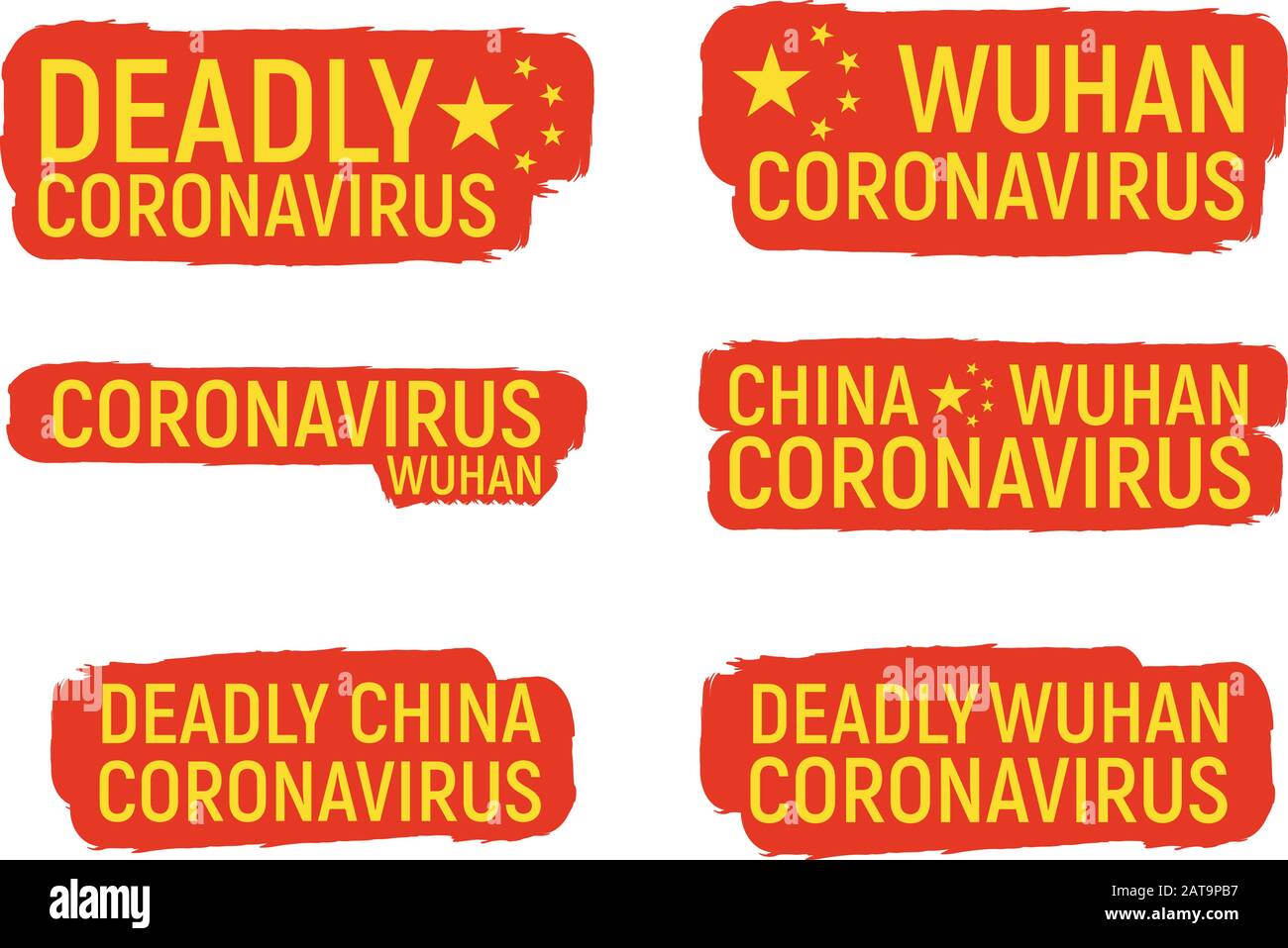 Coronavirus De Chine. Virus Et Coronavirus Meurtriers De Wuhan. Symbole, Drapeau, Icône Et Concept De L'Épidémie Et De La Quarantaine Dangereuses. Illustration vectorielle A Illustration de Vecteur