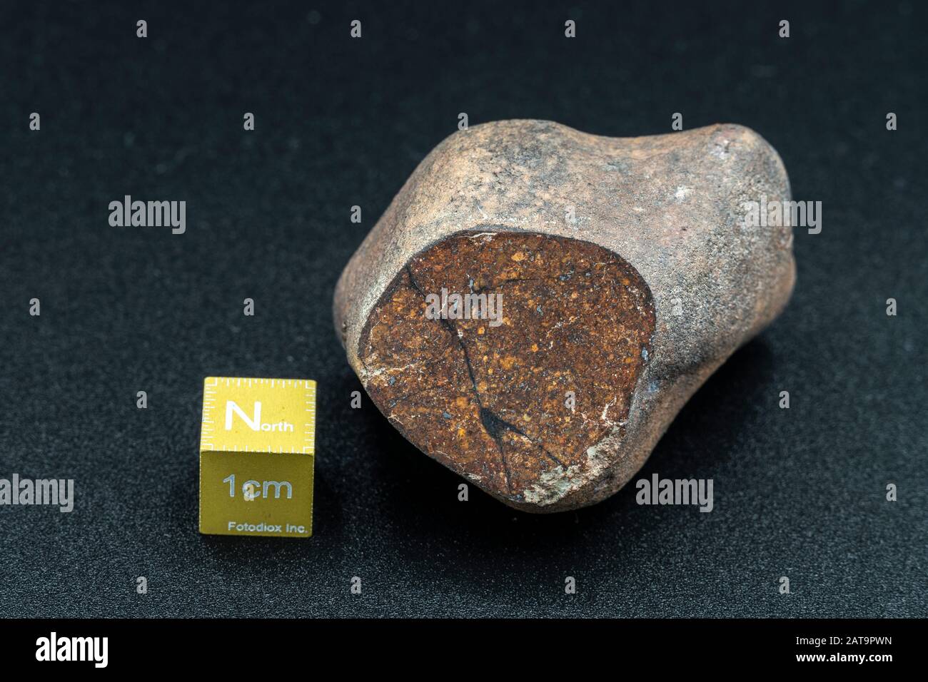 Météorite chondrite L6W2 Type isolé, morceau de roche formé comme astéroïde dans l'univers à pendant la création du système solaire Banque D'Images