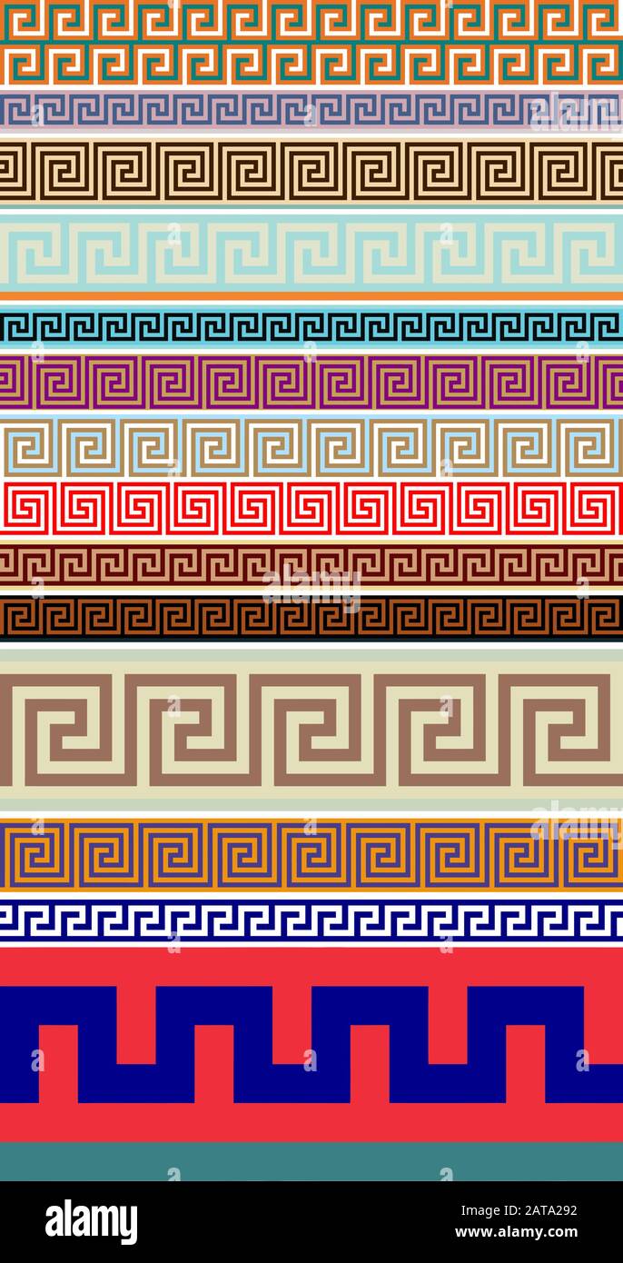 Antique grec décoratif sans couture bordure Meander - abstrait Vector répété motif Illustration de Vecteur