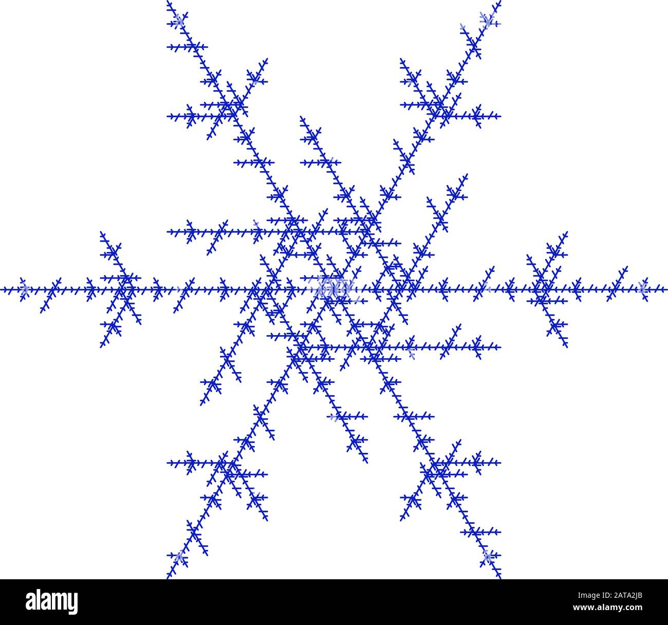 Vecteur plat généré par ordinateur Koch Snowflake L-system Fractal - Generative Art Illustration de Vecteur