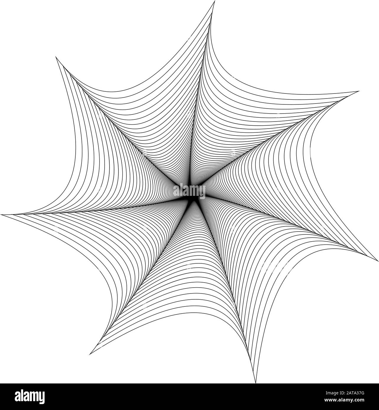 Vector Wavy Twirl Star - Elément graphique - Generative Art Illustration de Vecteur