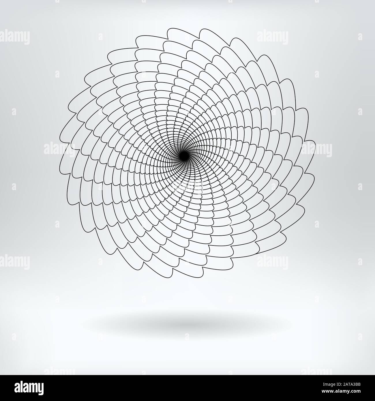 Elément graphique circulaire de torsion de vecteur - Generative Art Illustration de Vecteur