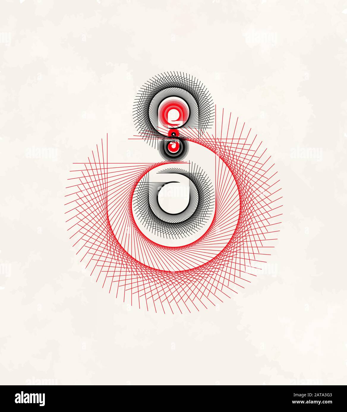 Elément de logo Vector Mathematical Spirograph Graphic Lines - Generative Art Illustration de Vecteur