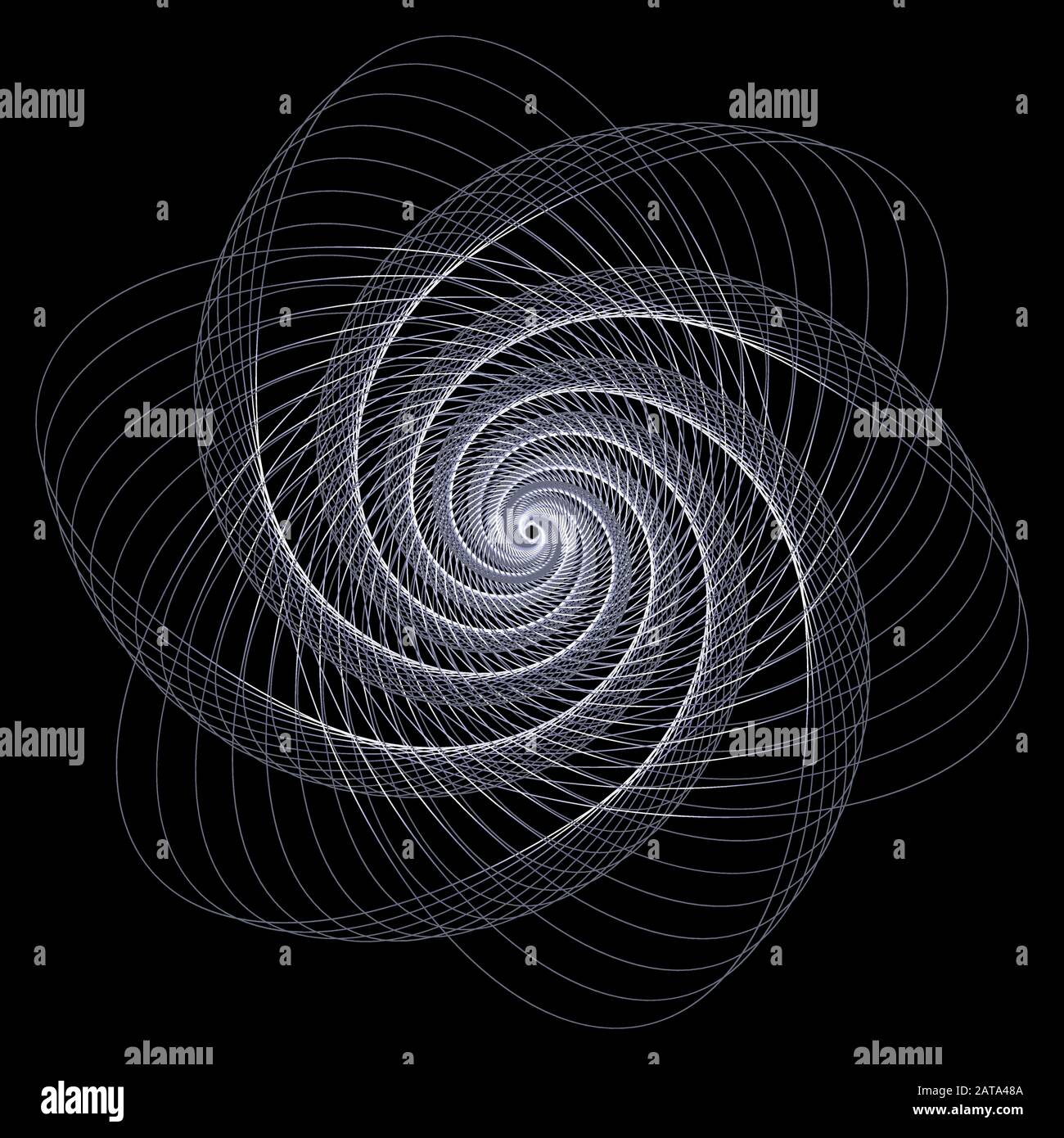 Vector Wavy Twirl Silver Rosette - Elément graphique - Generative Art Illustration de Vecteur