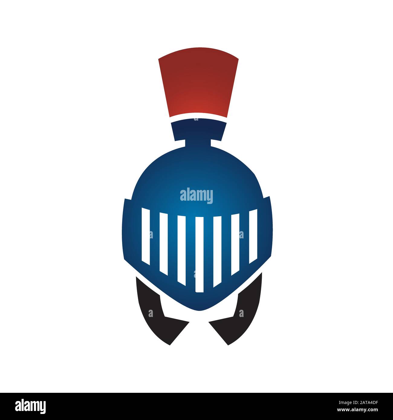 rouge bleu masque chevalier guerrier logo casque design icône vecteur Illustration de Vecteur