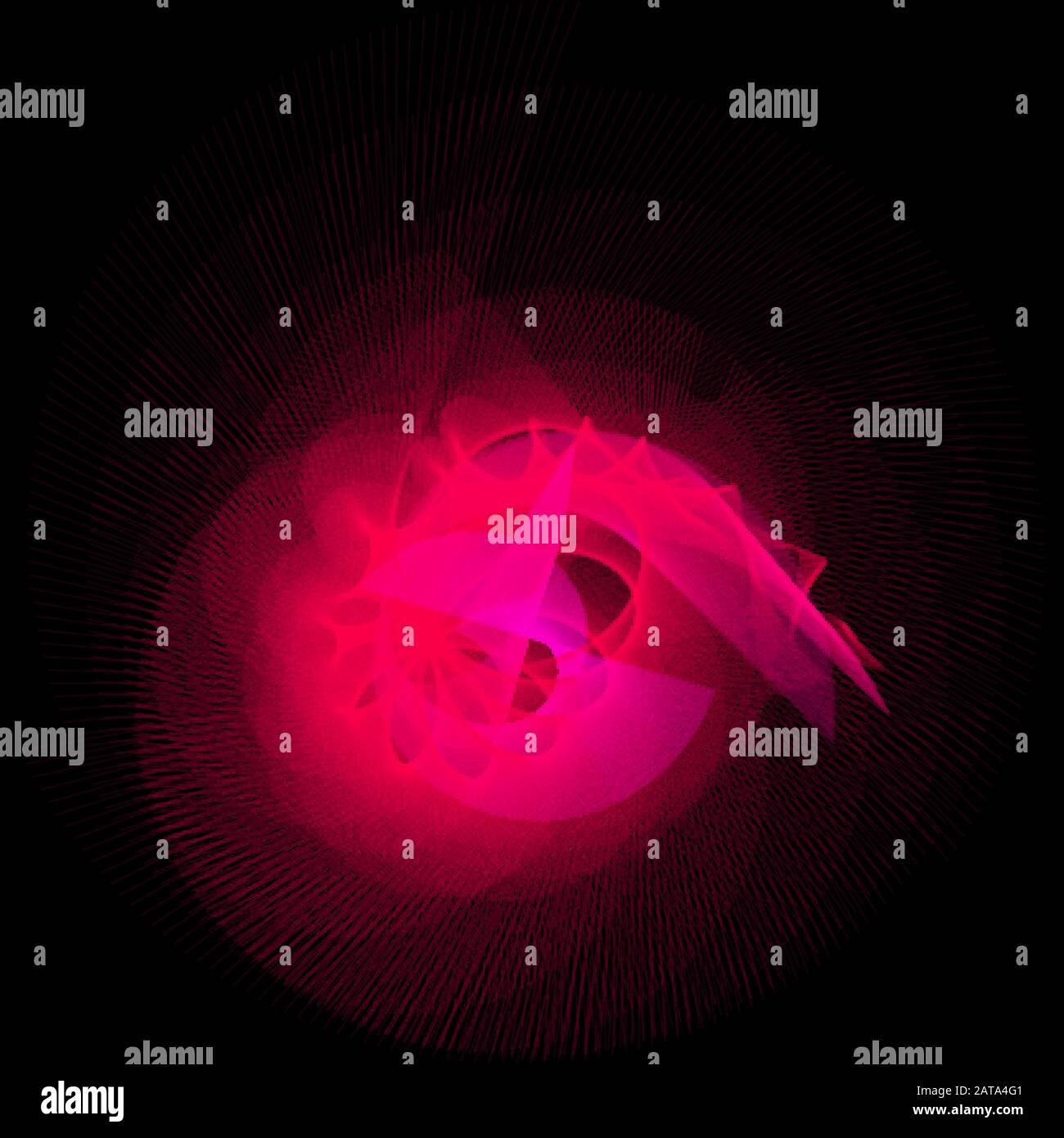 Vector Wavy Twirl annulaire cardioïde Rosette - Elément graphique - Generative Art Illustration de Vecteur