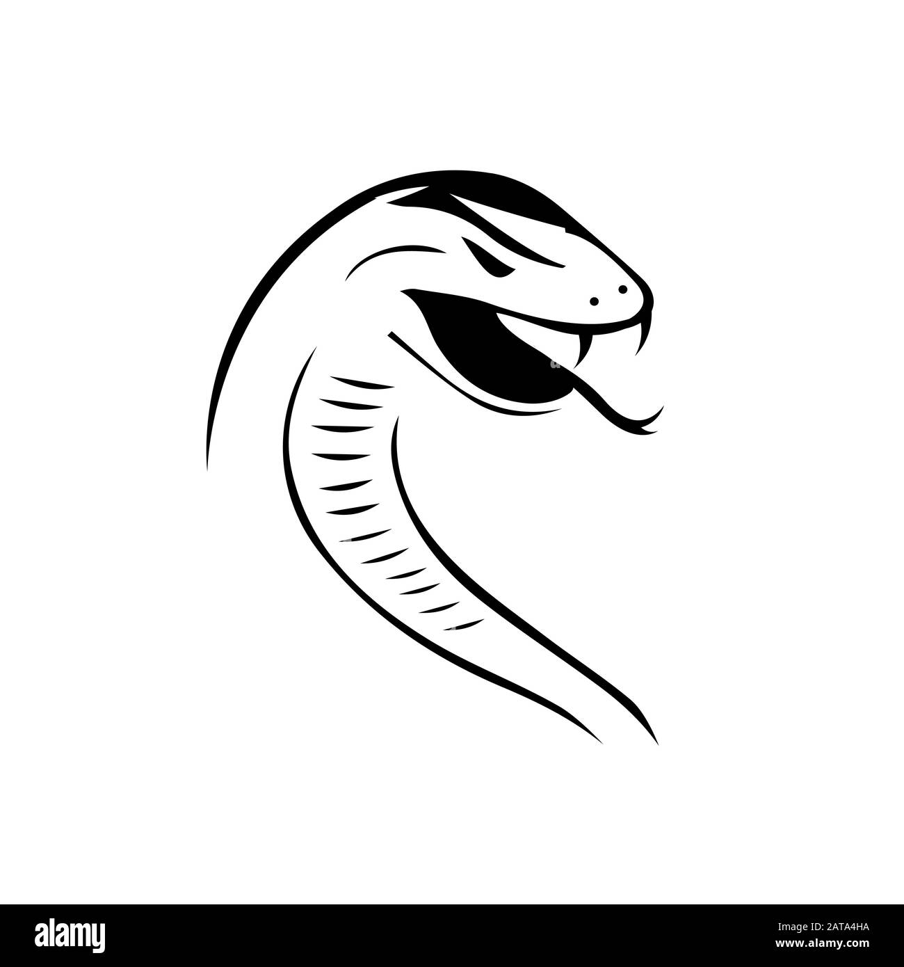 silhouette du logo de serpent venin motif graphique vectoriel Illustration de Vecteur