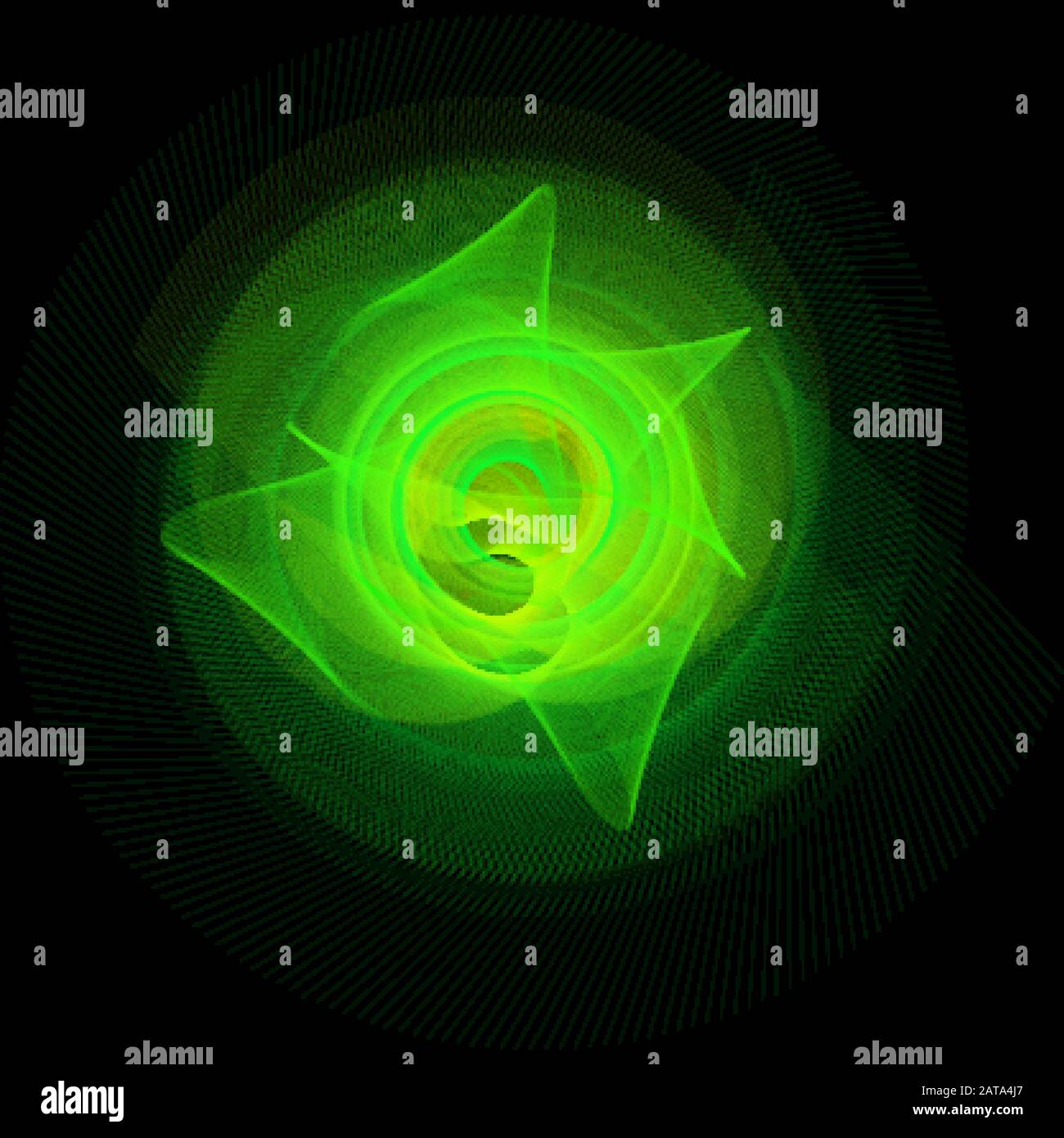 Vector Wavy Twirl annulaire cardioïde Rosette - Elément graphique - Generative Art Illustration de Vecteur