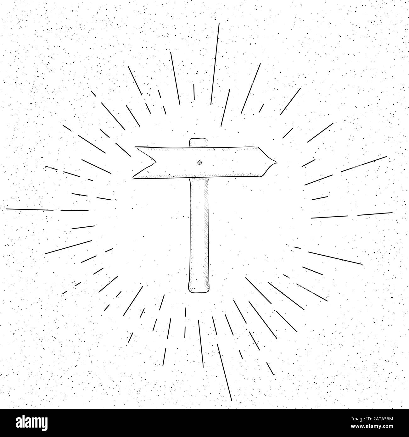 Symbole dessiné à la main de la signalisation routière directionnelle - icône de la trappe vectorielle Doodle Illustration de Vecteur
